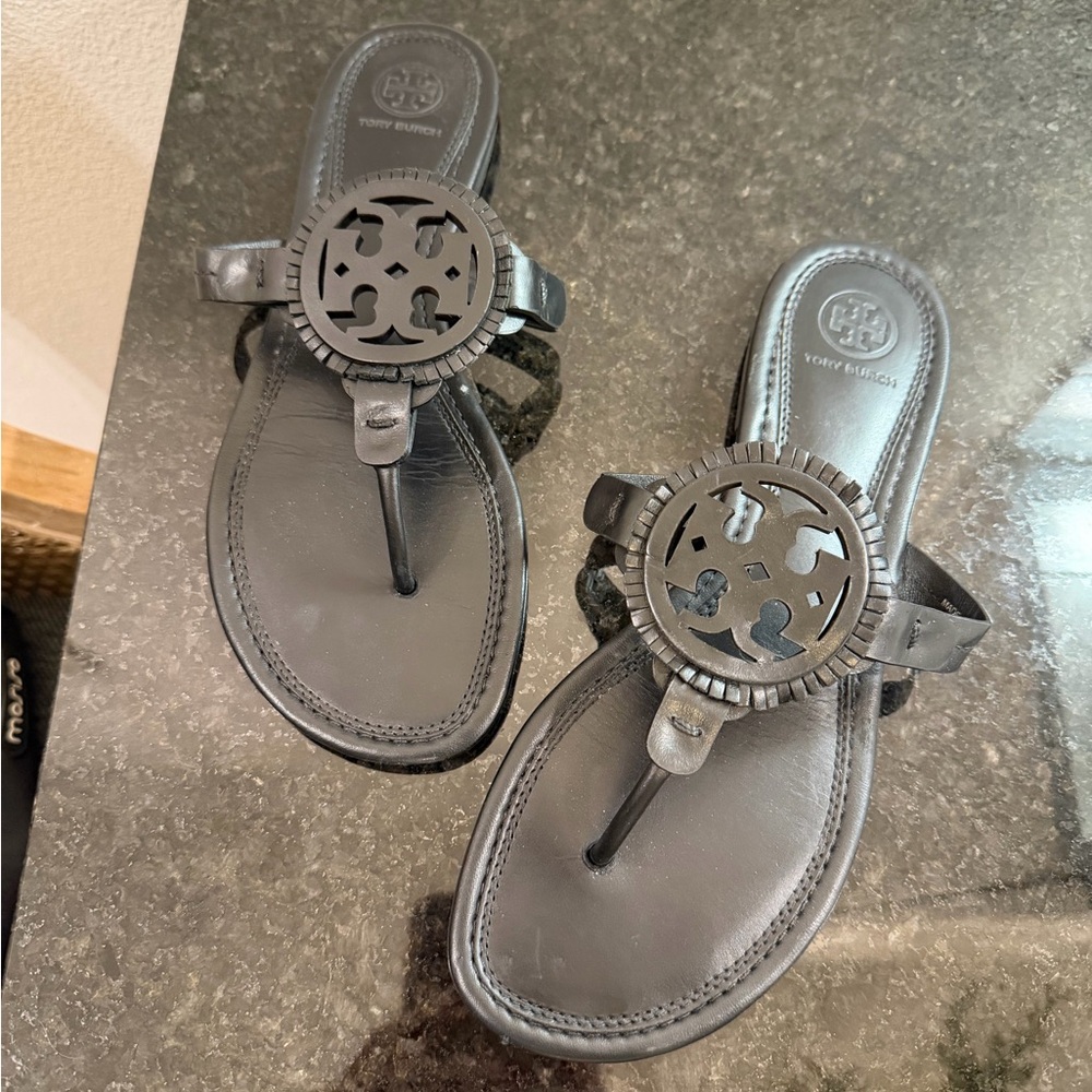 Tory Burch Black Leather Sandals